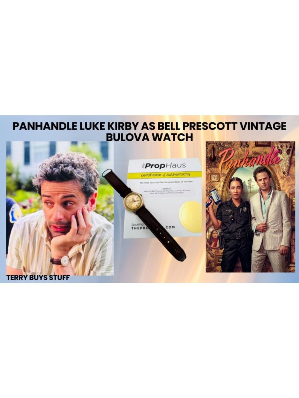 Panhandle Luke Kirby as Bell Prescott Vintage Bulova Watch Prop COA Not Working